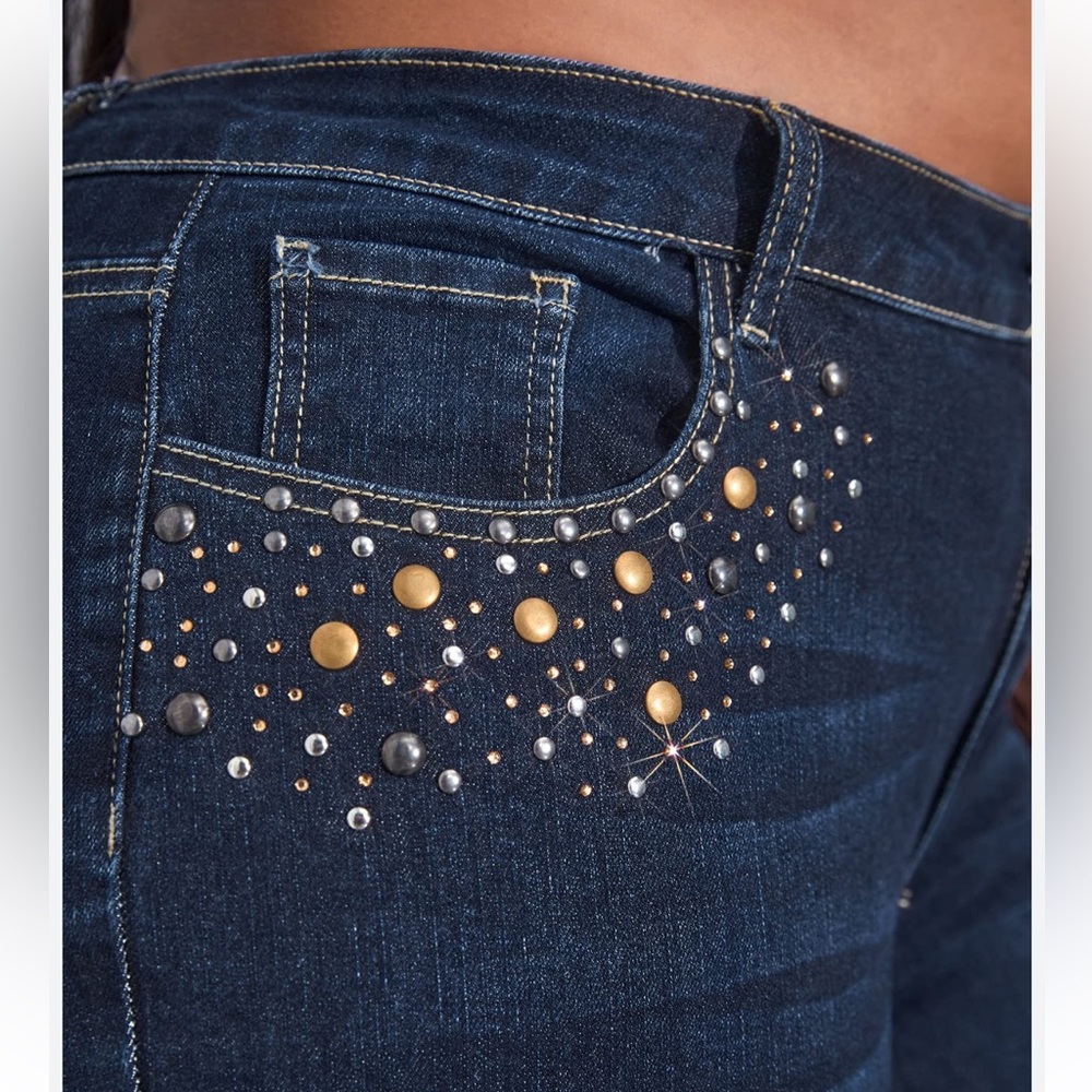 Blue Embellished Women's Jeans 10 - Picture 4 of 13